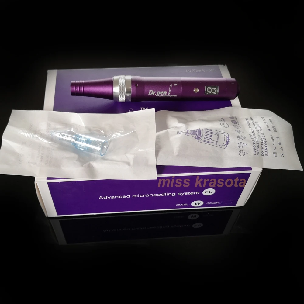 dr. pen X5-W беспроводной Дерма микро игла ручка с винтом и иглой картридж цифровой дисплей уход за кожей лица ручка