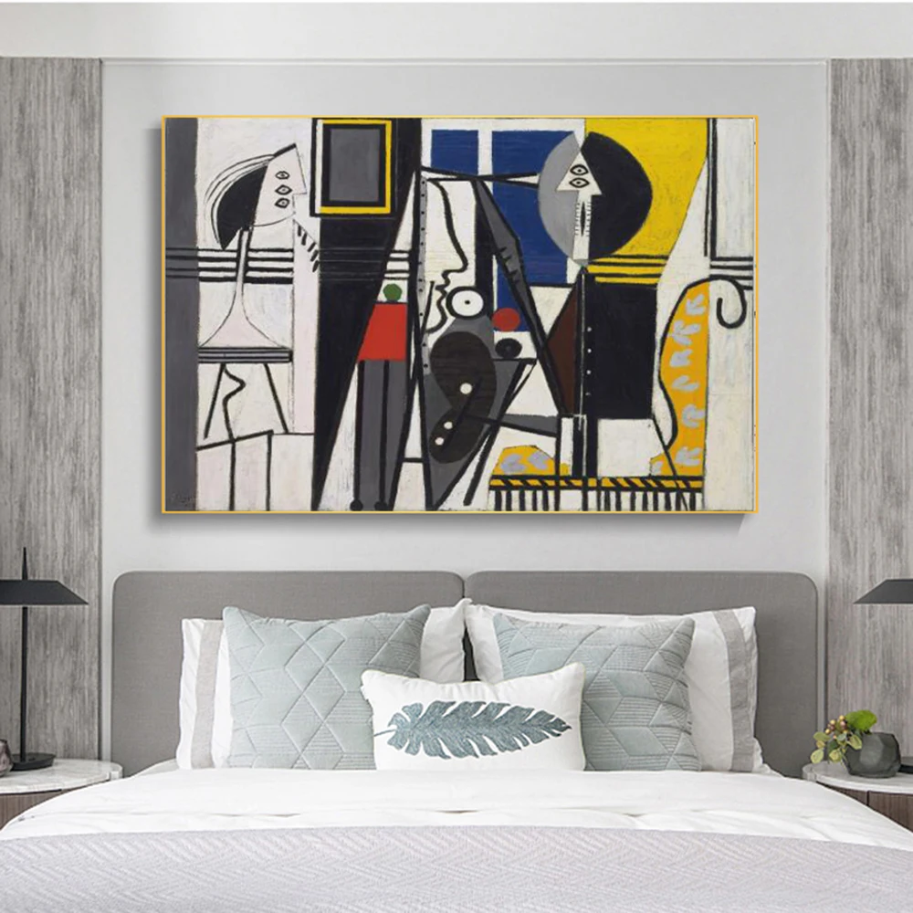 

Abstract Style Pablo Picasso Painter and Model Canvas Paintings Poster and Print Wall Art Picture for Room Cuadros Decoration
