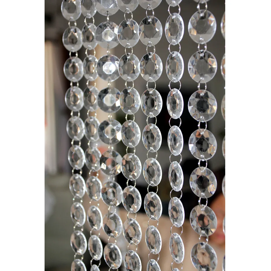 Праздничное украшение акриловая занавеска с круглыми хрустальными бусинами