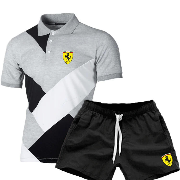 Новинка 2021 Мужская футболка с принтом логотипа Ferrari мужская рубашка-поло на заказ