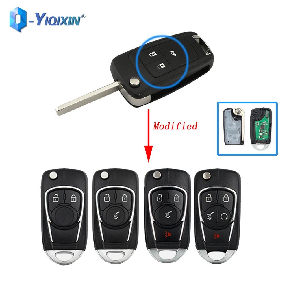 YIQIXIN ID46 чип флип модифицированный ключ для Opel Vauxhall Astra J Corsa E Insignia Zafira C Buick Fob 433 МГц