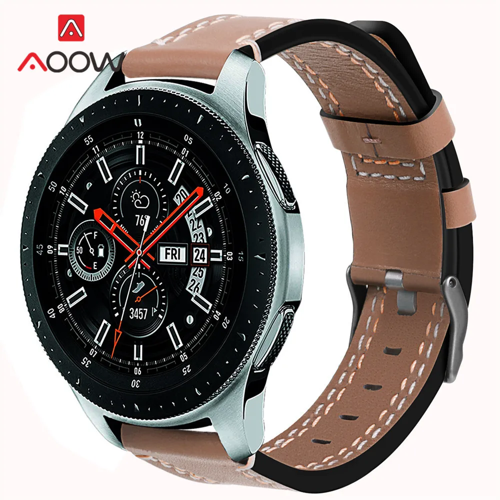 22 мм ремешок из натуральной кожи для samsung Galaxy Watch 46 мм gear S3 huawei GT Amazfit Stratos Pace Line быстросъемный браслет