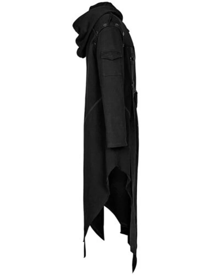 

JODIMITTY Men Style Hip Hop Coat Hooded Cloak Men's Irregular Design Long Cardigan Street Punk Vintage Jackets