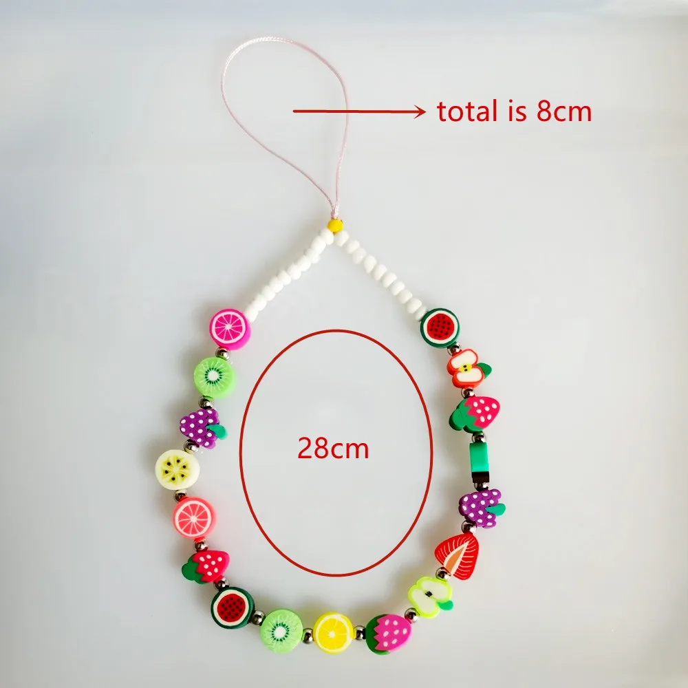 New Colorful Acrylic Bead Mobile Phone Chain Universal Simple CellPhone Choker Necklace Strap Lanyard For Keys Lady Gift