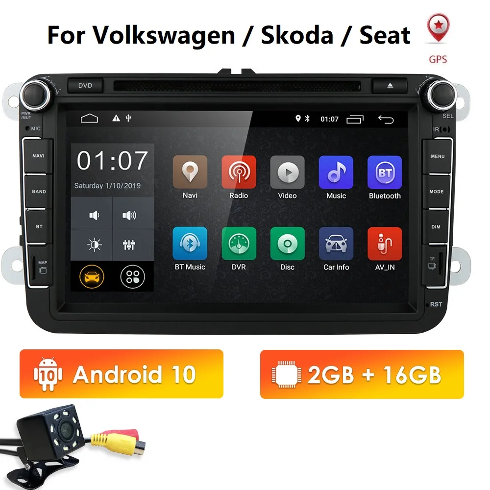 Автомобильный мультимедийный плеер 2Din DVD для VW/Volkswagen/Golf/Polo/Tiguan/Passat/SEAT/leon/Skoda/Octavia