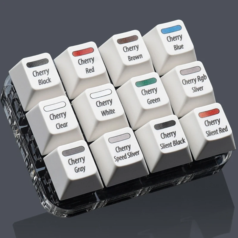 

2021 New White Keycaps Testing Tool Cherry 12 MX Switches Keyboard Tester Kit