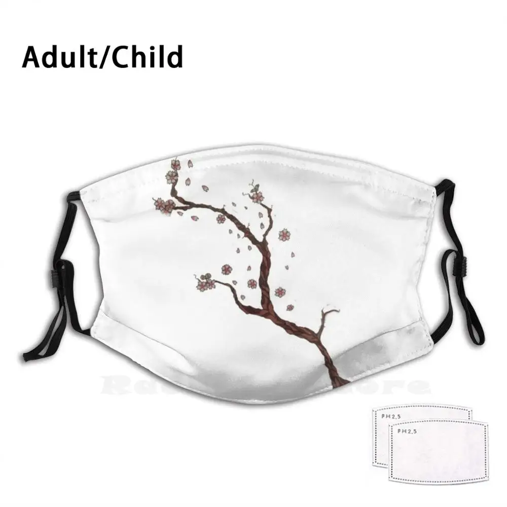 

Маска «сделай сам» для защиты от пыли для взрослых и детей, маска из натурального цветка вишни, японское искусство, с цветами, розовыми цветами