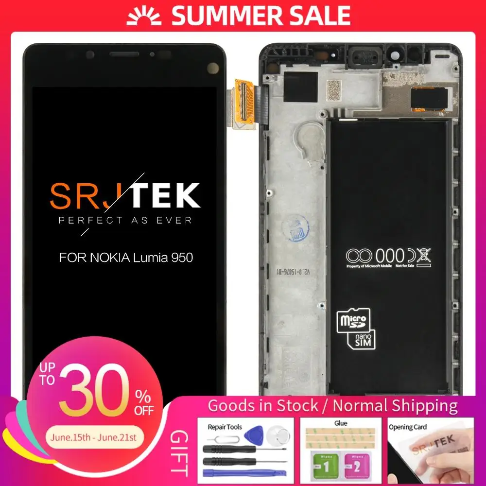 Одиночный SIM 5 2 &quotоригинальный AMOLED дисплей для NOKIA Lumia 950 LCD сенсорный экран