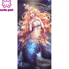 Алмазная Абстрактная живопись сделай сам, фото на заказ, вышивка русалки, полноразмерная Мозаика из круглых страз, для домашнего искусства