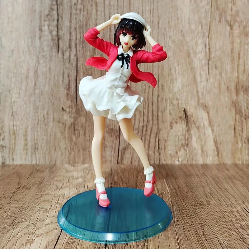 

How To Raise A Passerby Heroine Megumi Kato Anime Action Figure Red Sweater White Skirt Cute Girl PVC Model Dolls Toys for Gifts