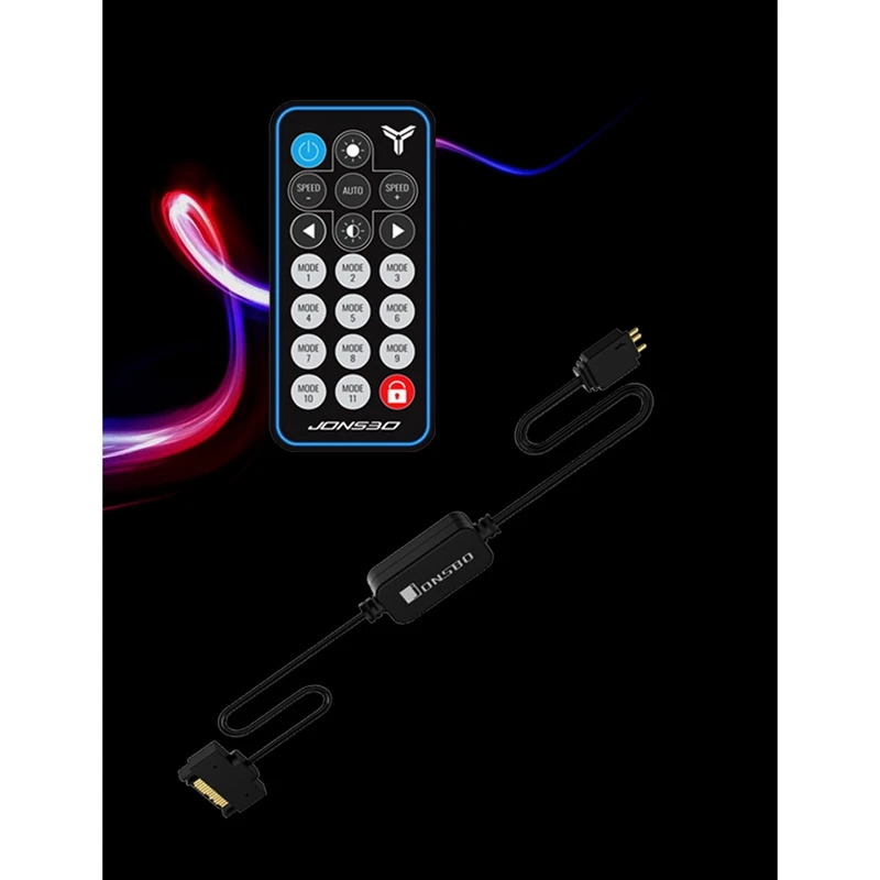 JONSBO 5V 3Pin AURA RGB Control ler SATA источник питания Светильник в полоску с пультом