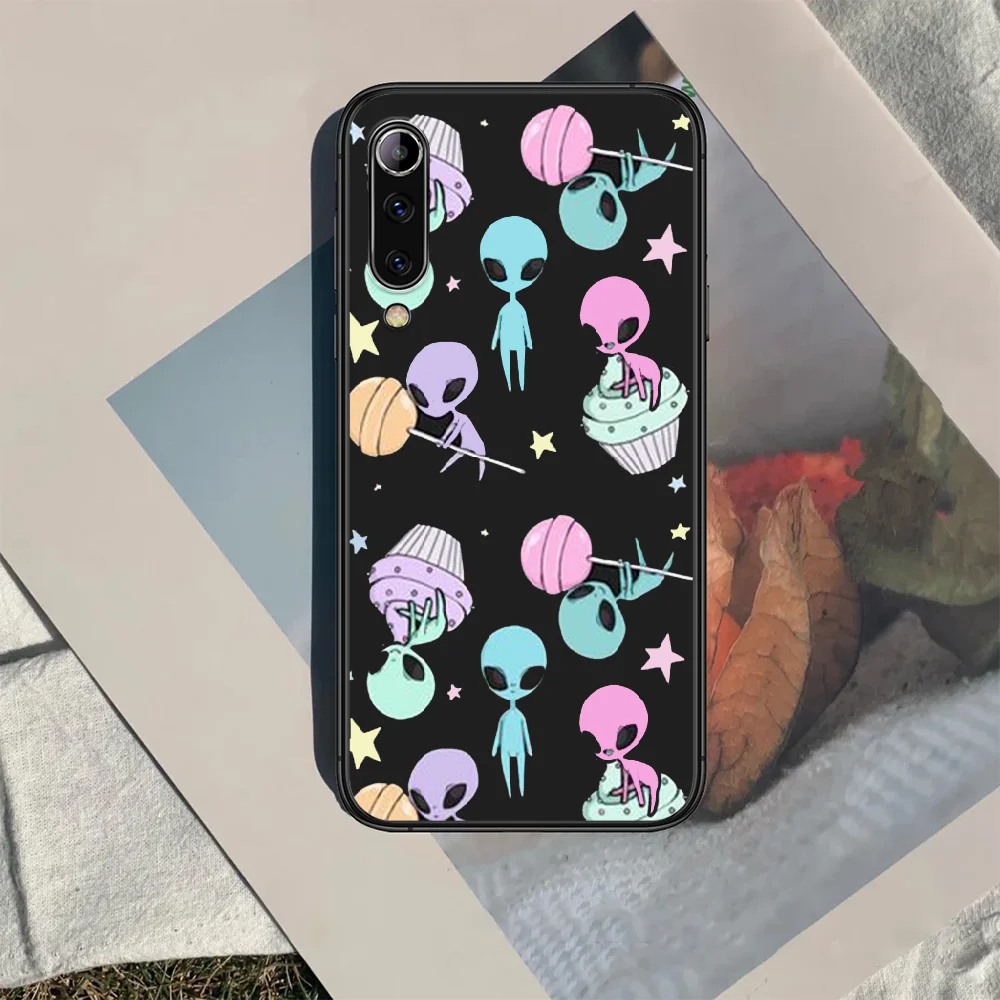 

Aesthetics Cartoon alien Phone case For Xiaomi Mi note 10 A3 9 MAX 3 A2 8 9 Lite Pro ultra black Waterproof Tpu Bumper Trend