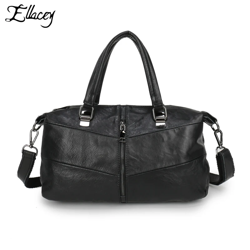 Модная 2019 сумка из коровьей кожи Женская Лоскутная большая через плечо винтажная