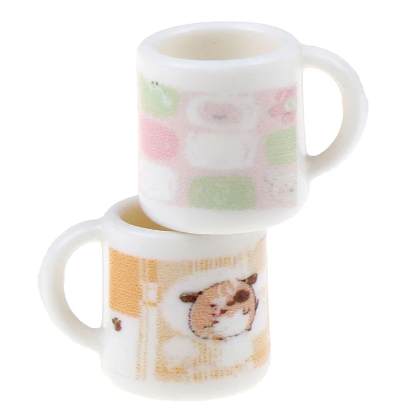 2 шт./лот белые кружки 1:12 миниатюрные чашки для кукольного домика мебельные