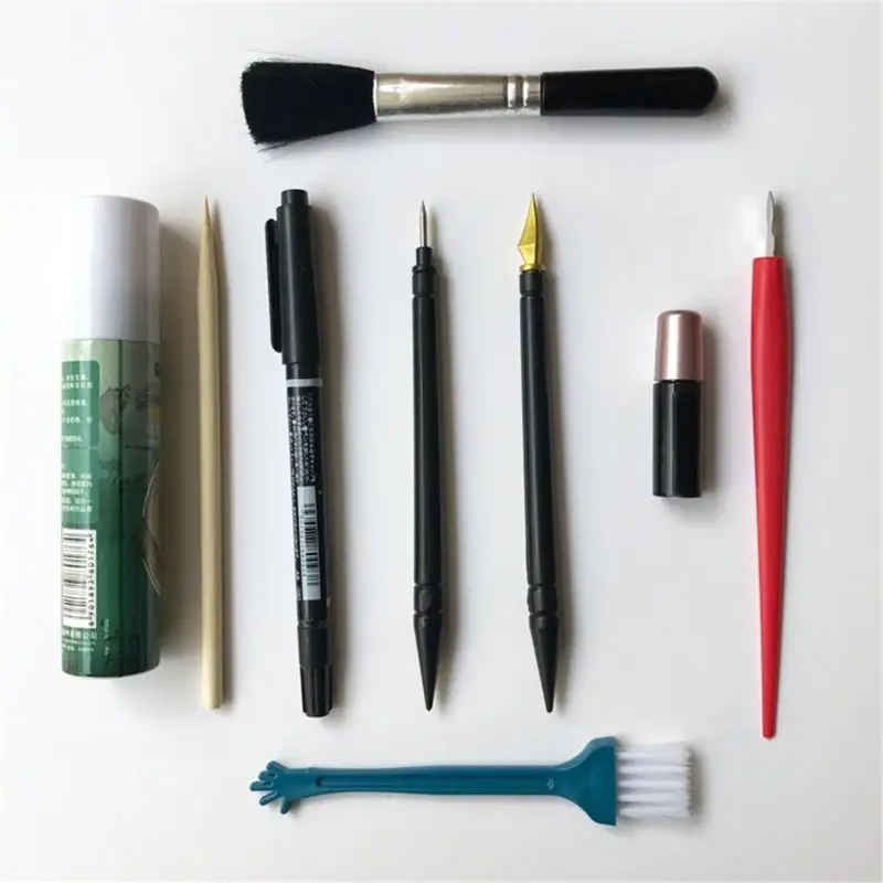 

Painting Drawing Scratch Arts Set with Stick Scraper Pen Black Brush K1MA