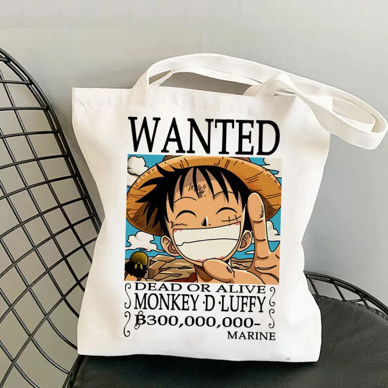 

One Piece Manga Printing Large Capacity Shopping Bag Canvas Tote Bag Female Recyclable Bag Japanese Anime Harajuku Shoulder Bag