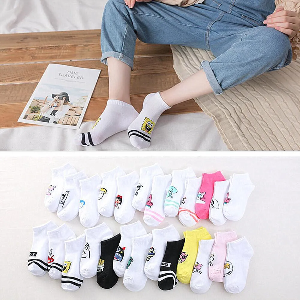 Женские хлопковые носки с героями мультфильмов женские короткие милые Носки