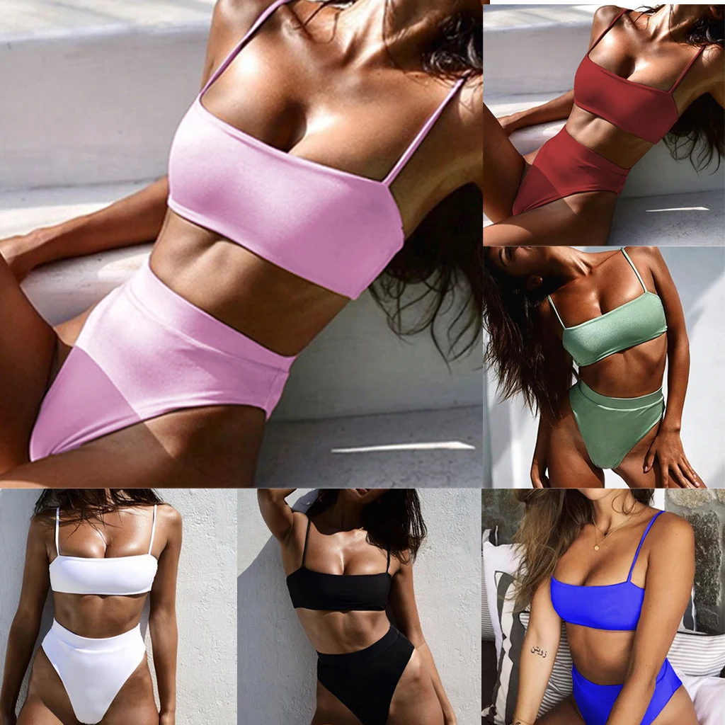 Плавание ming костюм для Для женщин бандо бандажный купальник бикини с эффектом