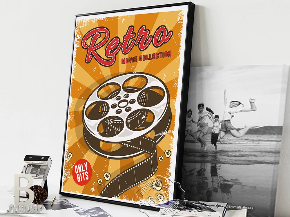 Коллекция фильмов в ретро-стиле попкорн-проектор художественные принты