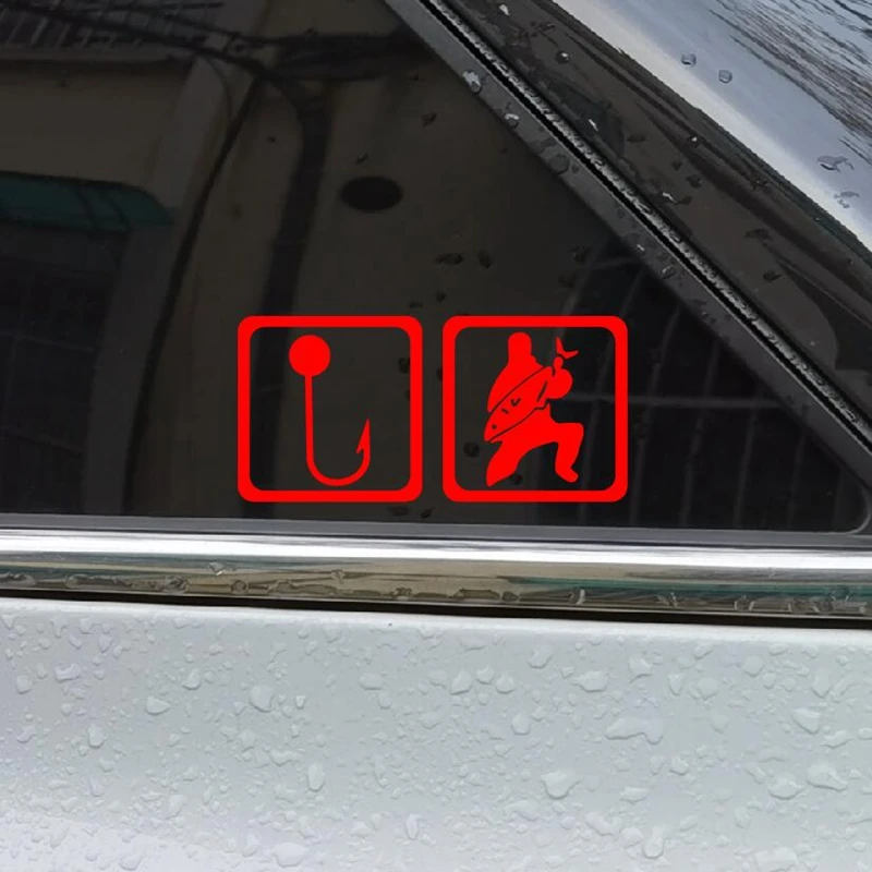 

Светоотражающие Водонепроницаемые автомобильные наклейки для рыбалки, наклейки для заднего лобового стекла, кузова автомобиля, мотоцикла, 13 см x 6 см