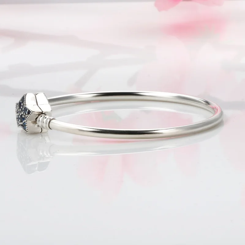 

Bewill Real 925 Sterling Silver Creative Bright Star Pentagram Button Bracelet Fit European Charm Bracelets Women Jewelry