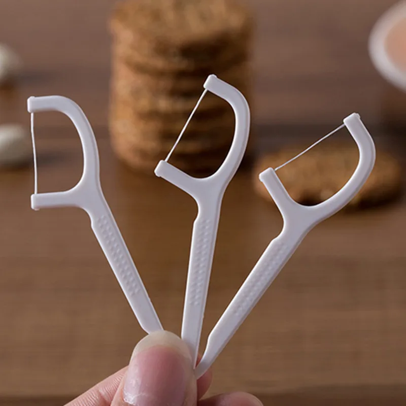100pcs Dental Floss Flosser Picks Interdental Brush Teeth Toothpicks Stick thread Tooth Clean Oral Care 7.5cm Beauty Tools | Красота и