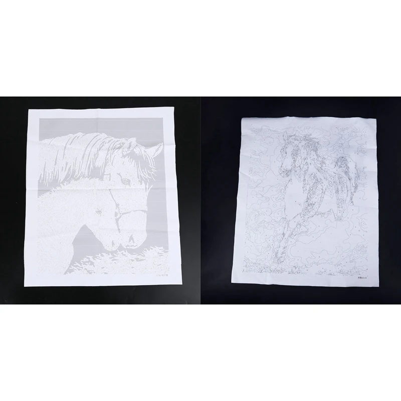 2 комплекта DIY картина маслом по номерам-лошади-для взрослых девочек Дети Белый