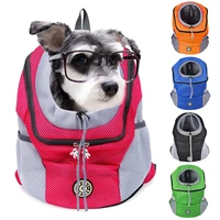outdoor double shoulder portable travel backpack outdoor pet cat dog carrier front bag breathable nylon bag mesh backpack head