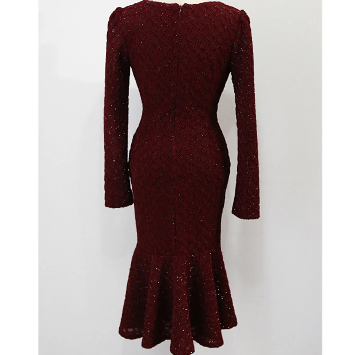 

2021 Shiny Sequin Mesh Stitching Woman Cocktail Dress Sexy Deep V Neck Long Sleeve Mermaid Ladies Elegant Evening Party Dresses