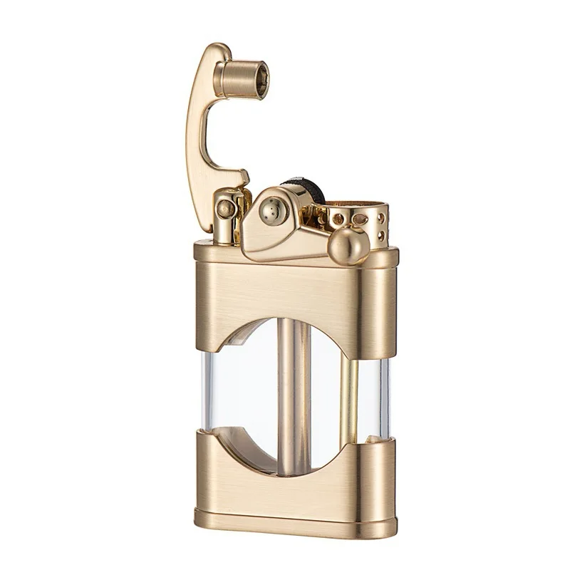 

Chinese brand Zorro transparent barrel brass rocker kerosene creative personality men's lighter
