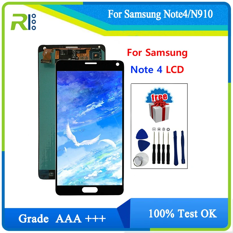 

ЖК-экран для Samsung Galaxy Note 4 N910 N910C N910A N910F N910H Note4, дисплей, сенсорный дигитайзер, монтажный ЭРГОНОМИК + Инструменты