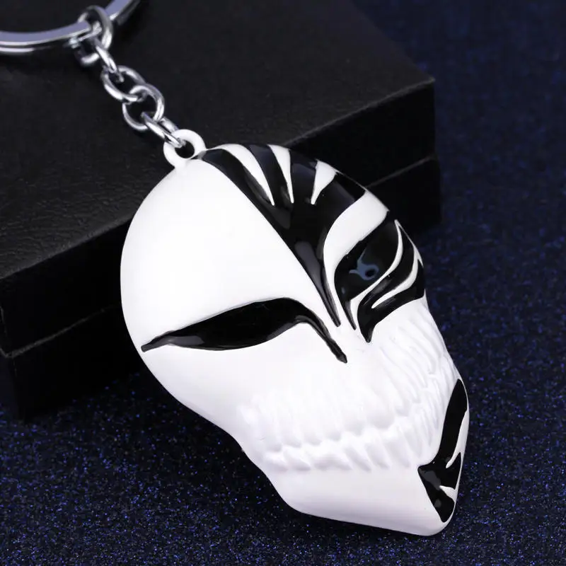

New Fashion Anime Keychains Bleach God Of Death Mask Key Chain Clown Mask Pendant Key Rings Trinket For Men Halloween Gifts