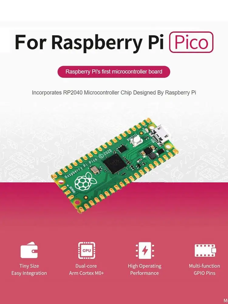 Для Raspberry Pi Pico микроконтроллер RP2040 двухъядерная макетная плата Arm Cortex-M0 +