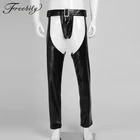 Мужское нижнее белье из искусственной кожи, обтягивающие брюки на молнии, леггинсы, стринги, сценические выступления для клувечерние