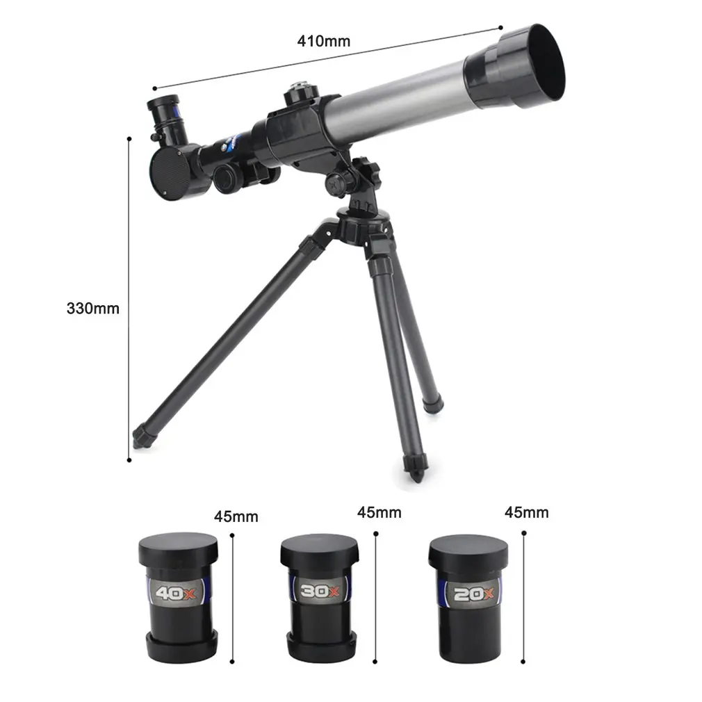 

Refractive Astronomic Telescope with Tripod Adjustable Lever 40X Zoom Refractor Monocular Scope Educational Toy for Children