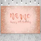 Avezano фонов С Днем Рождения вечерние оранжевого цвета с блестящими сверкающими стразами Настенный декор индивидуальные баннеры фотографии фон для студийной фотосъемки и бутафория для фото