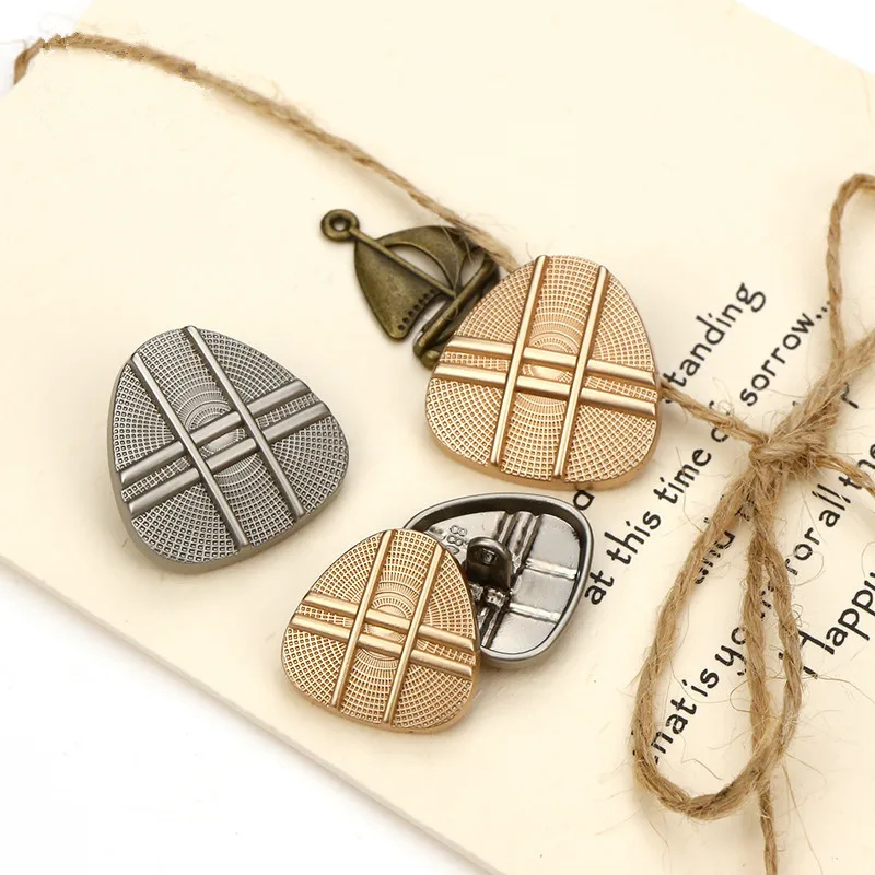 6 шт Ретро золотые серебряные металлические пуговицы с хвостовиком неправильной