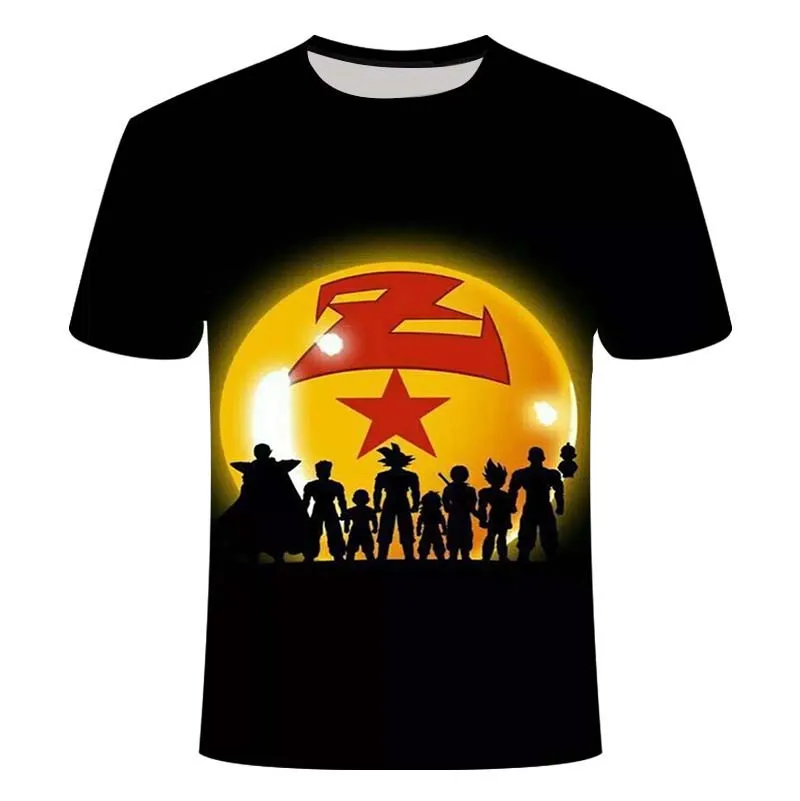 

2021 new anime flying dragon pattern men's casual hip-hop short T summer comfortable top