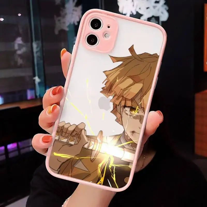 

Kamado Nezuko Kimetsu no Yaiba Demon Slayer anime Phone Cases matte transparent For iphone 7 8 11 12 plus mini x xs xr pro max