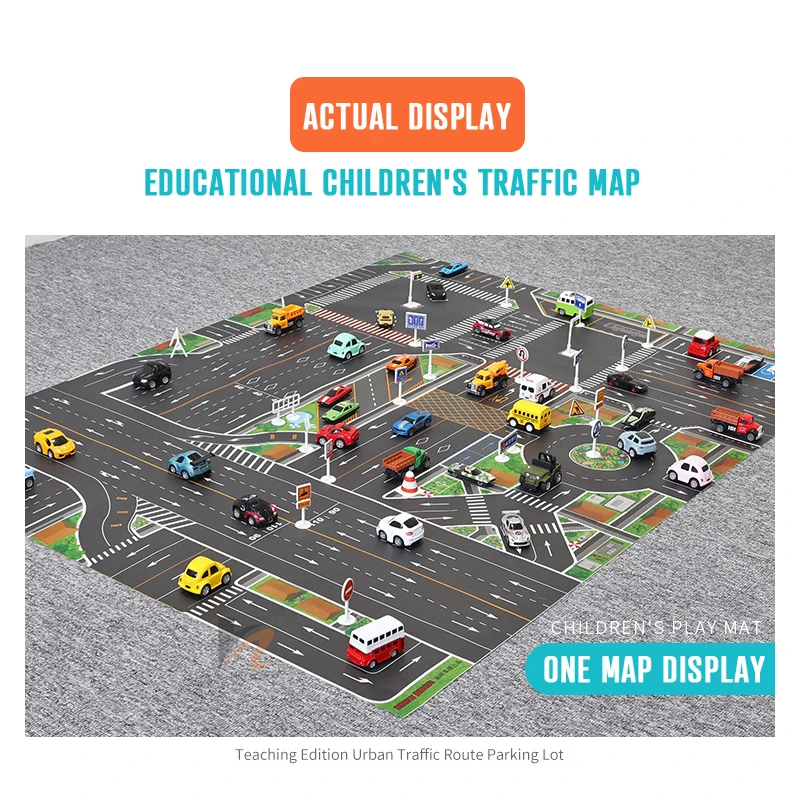 Baby Playing Pad Educational traffic rules map Road Carpet for Kids Play Mat Children Traffic Mats Cartoon City Game | Игрушки и хобби