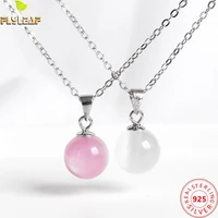 100 925 sterling silver necklace for women opal bead necklaces pendants fashion chain fine jewelry