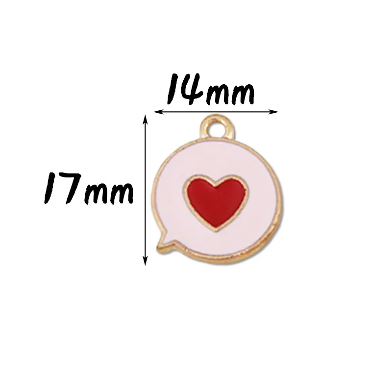 20 шт./Партия Коробка диалога Сердце любви Эмалированные Подвески с капельками масла из сплава Серьги Ключевая цепочка Подвеска для ювелирных изделий DIY Аксессуары.