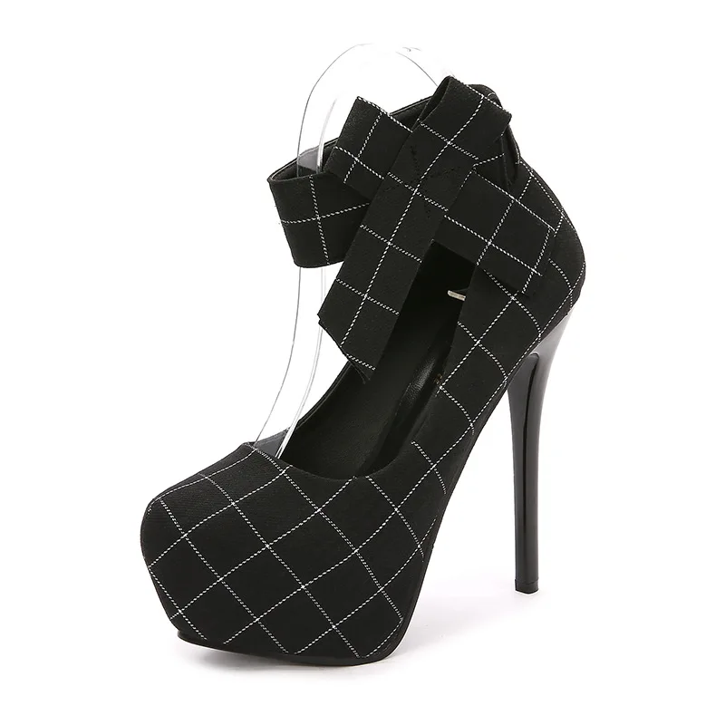 

Women Pumps Shoes Cloth Bow Elegant Round Toe 12/14cm Thin High Heels Platform Shallow Club Lady Party Female Shoes High Heels