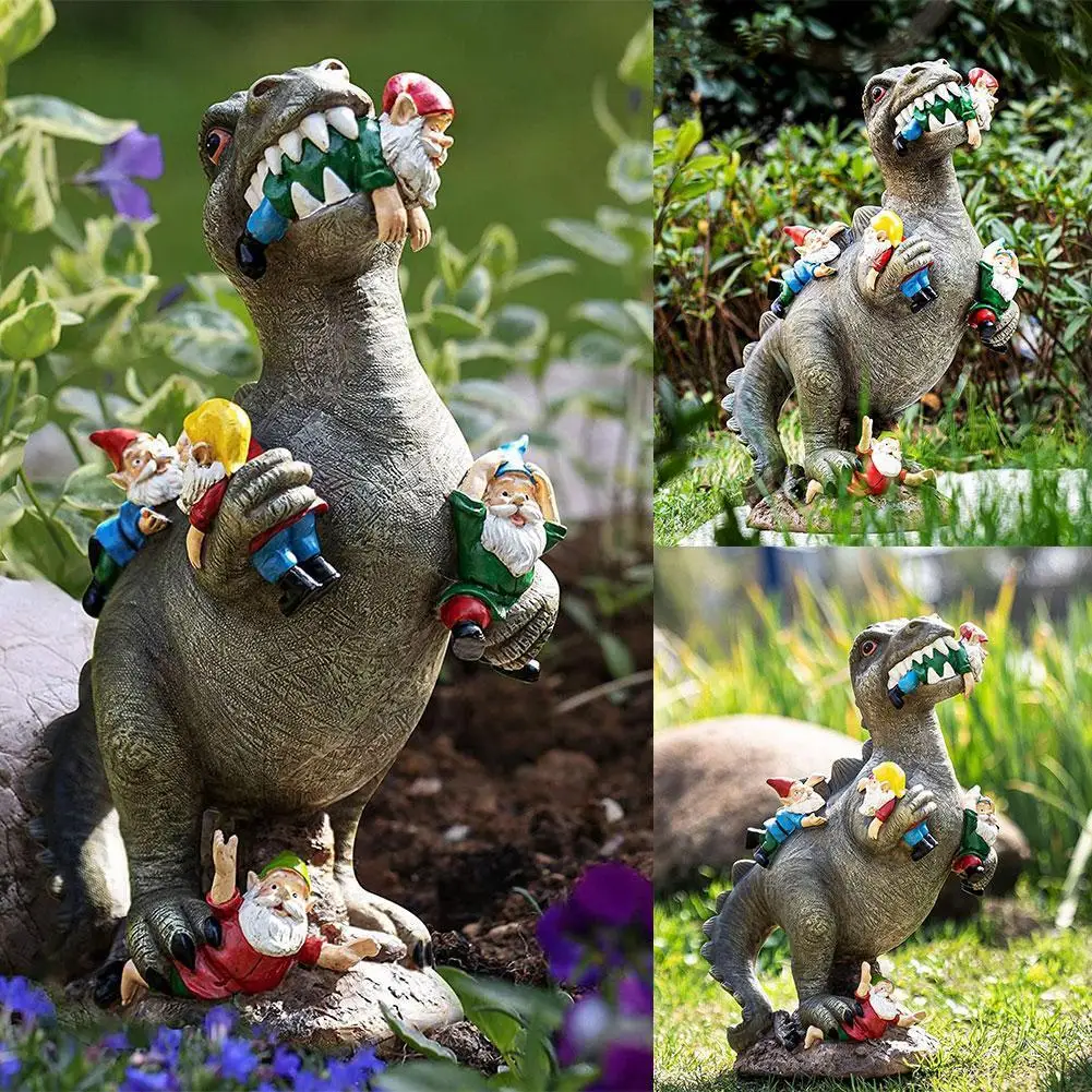 

1 шт. уличные украшения для украшения динозавров садовый двор гномы ест сад полимерные поделки Статуи Динозавров моделирование L8R4