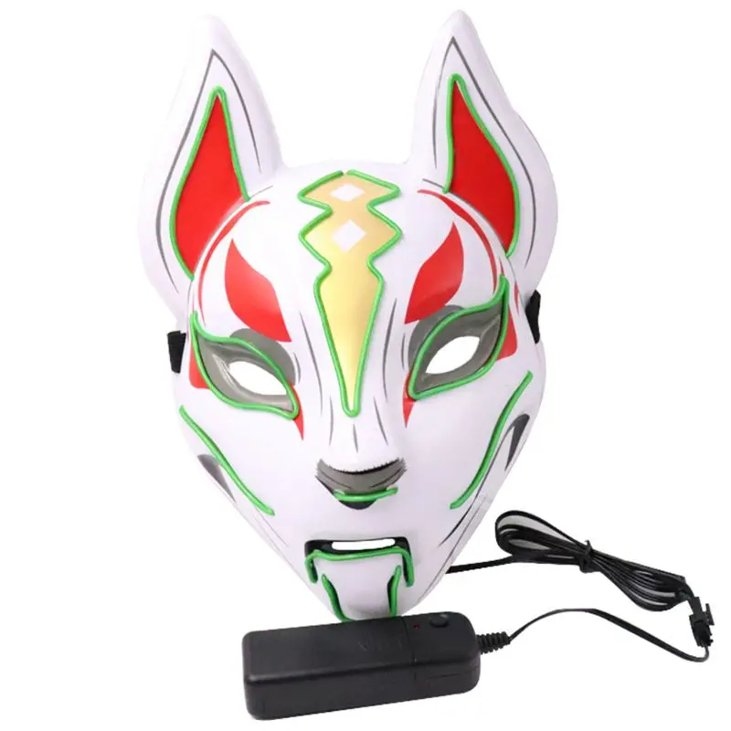 

Men Women Halloween Horror Neon Mask EL Wire LED Light Up Cosplay Costume