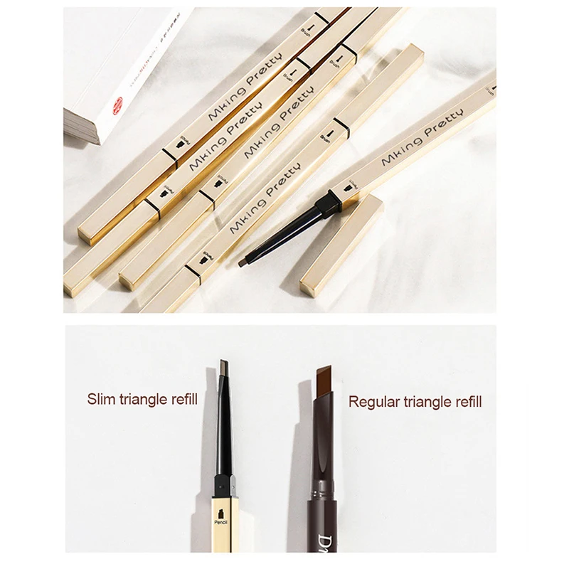 Маленький золотой двойной карандаш для бровей натуральный макияж водостойкий