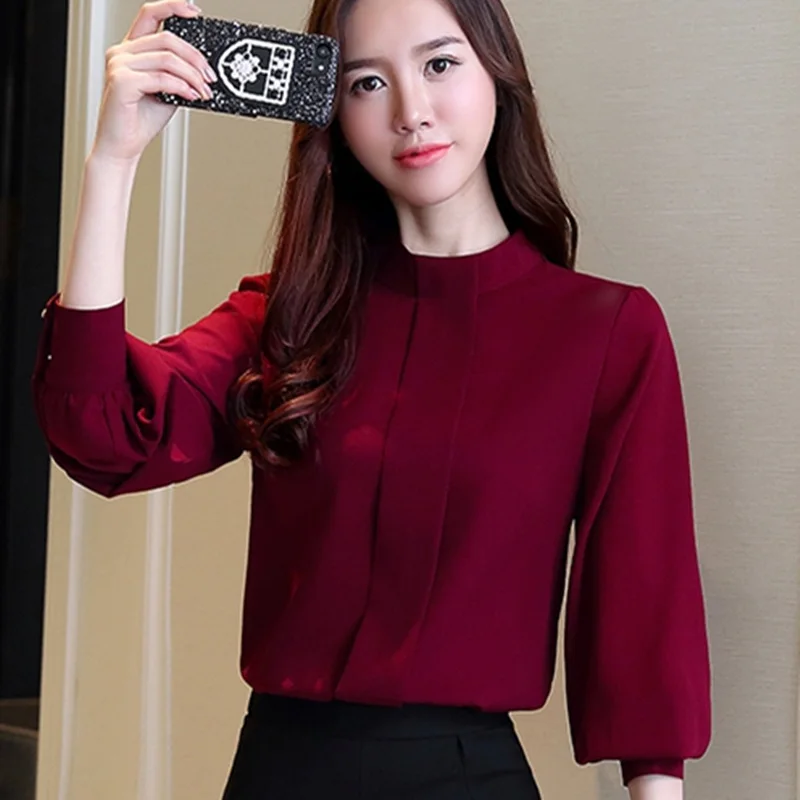 новая весенняя женская рукавом плюс размер модная блузка из шифона женские