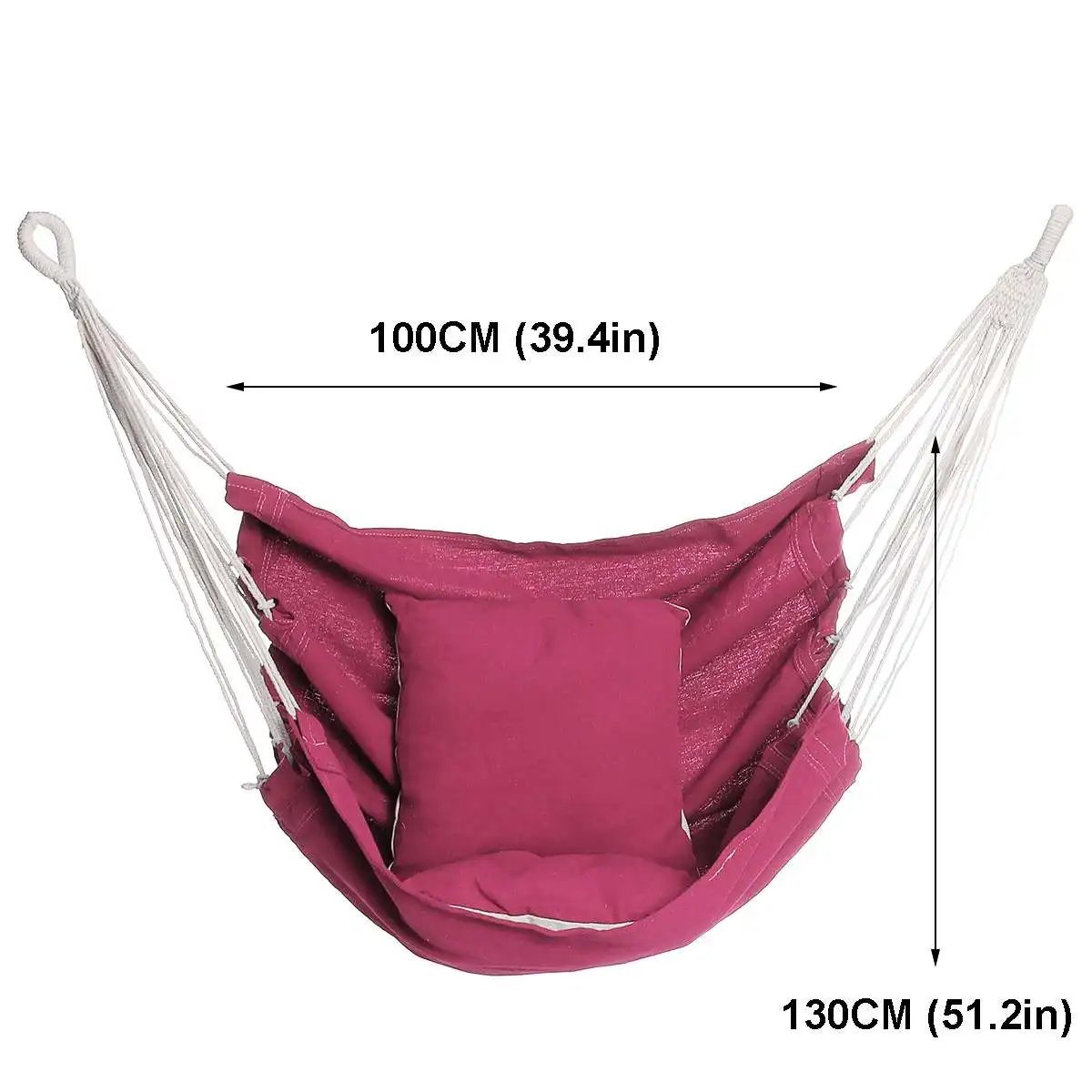 

Portable Hammock Chair Hanging Rope Chair Swing Chair Seat with 2 Pillows for Garden Indoor Outdoor Fashionable Hammock Swings