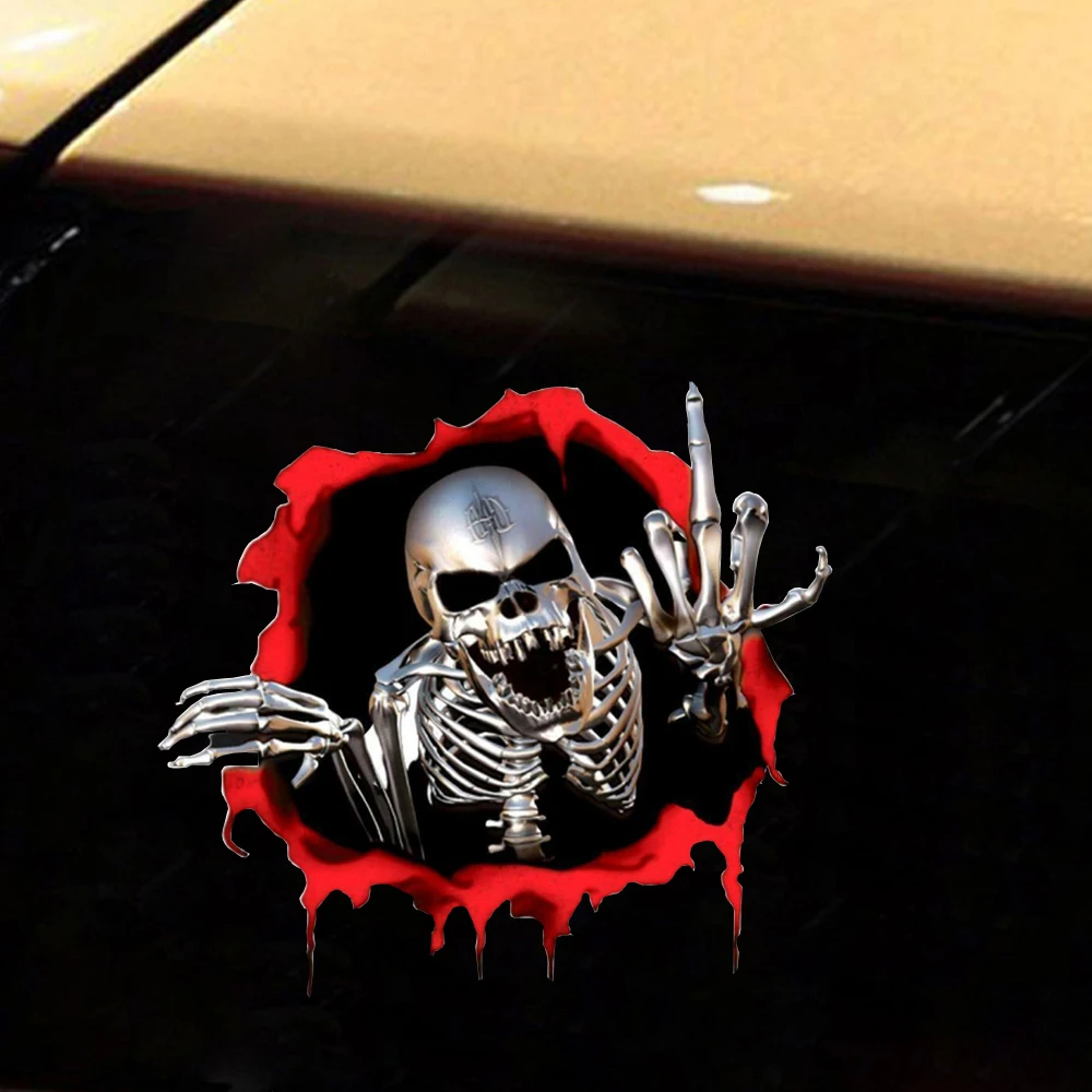 

1pc 3D Skeleton Skull Auto Car Vehicle Windows Door Side Trunk Tuning Stickers Decals Creative Exterior Accessories Universal