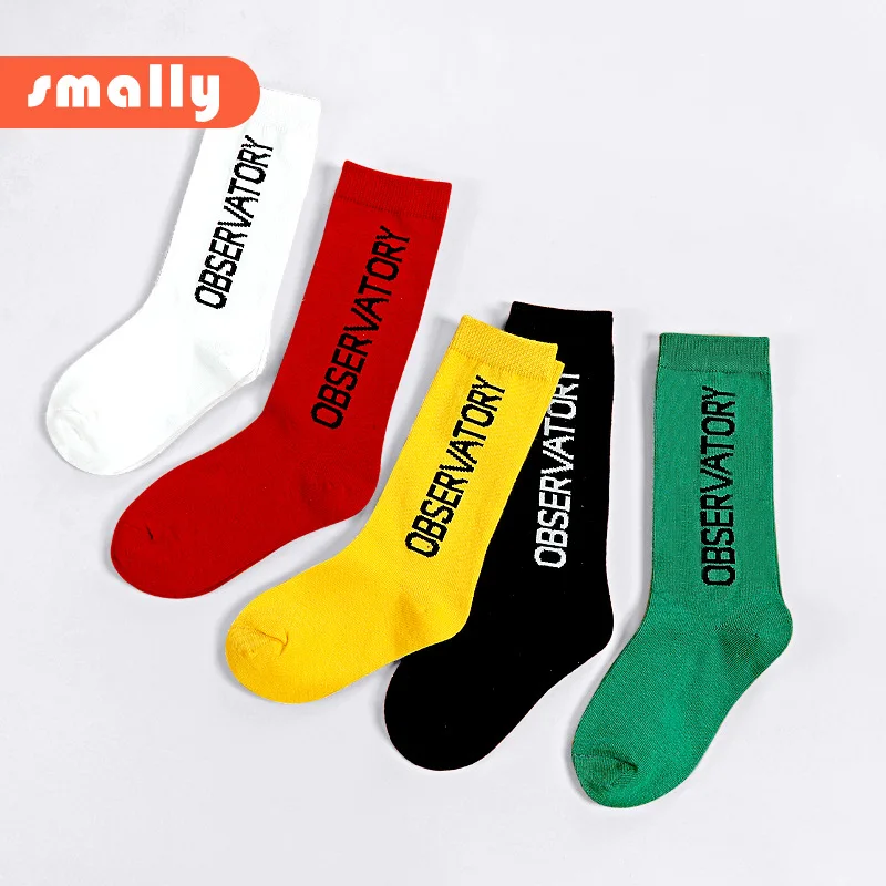 Детские носки до колена с надписью для мальчиков и девочек весна осень зима